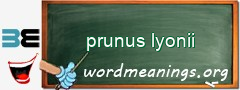 WordMeaning blackboard for prunus lyonii